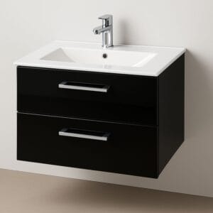Meuble pour plan-vasque Comete 72cm ou 96cm deux tiroirs avec miroir existe en plusieurs couleurs