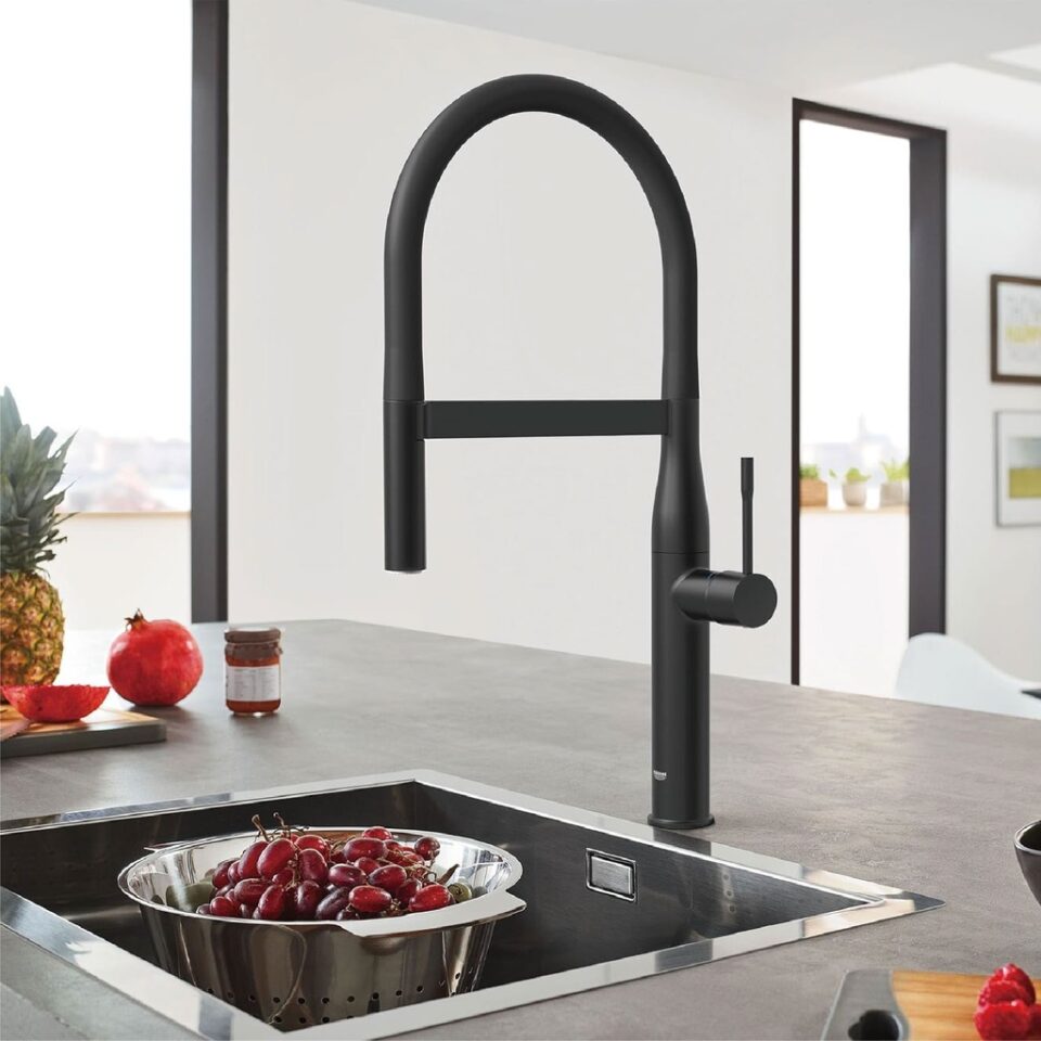 Mitigeur Evier Essence Noir Grohe