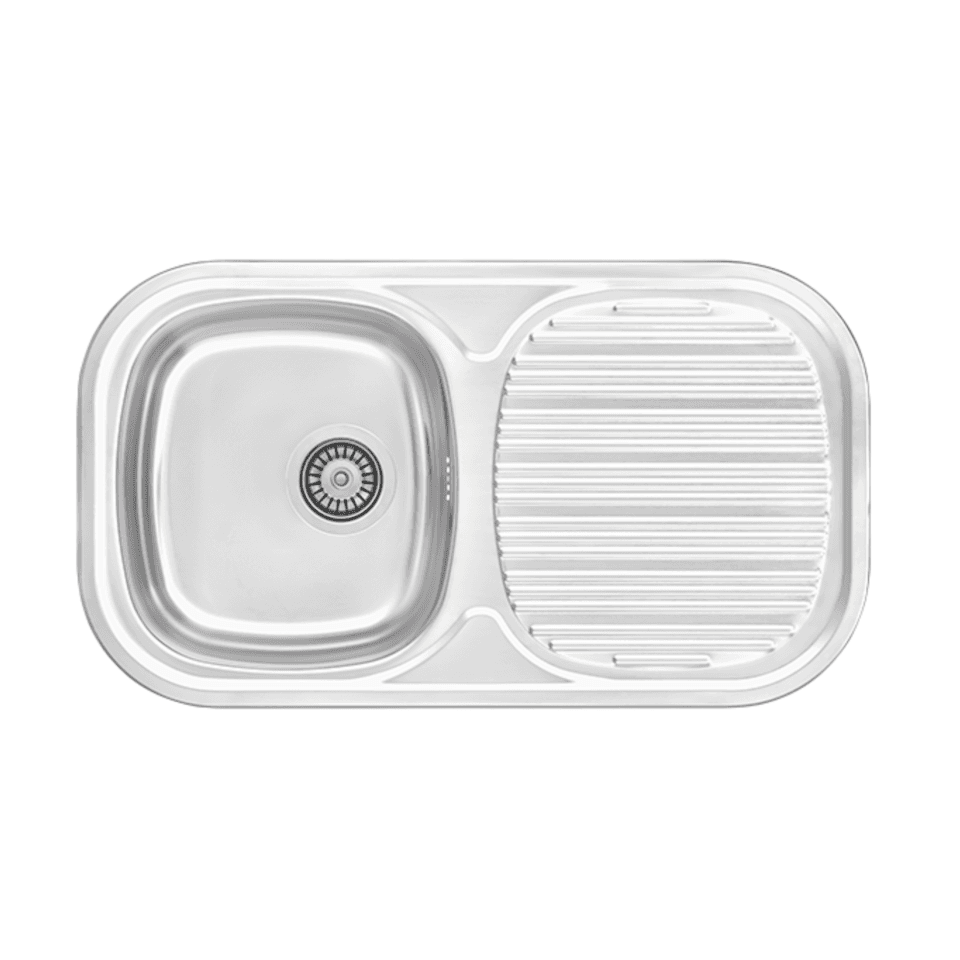 EVIER INOX MONOBAC AVEC EGOUTOIR  ENCASTRE