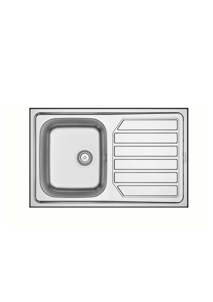 EVIER INOX MONOBAC AVEC EGOUTOIR ENCASTRE