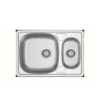 EVIER INOX DOUBLE BAC SANS EGOUTOIR ENCASTRE