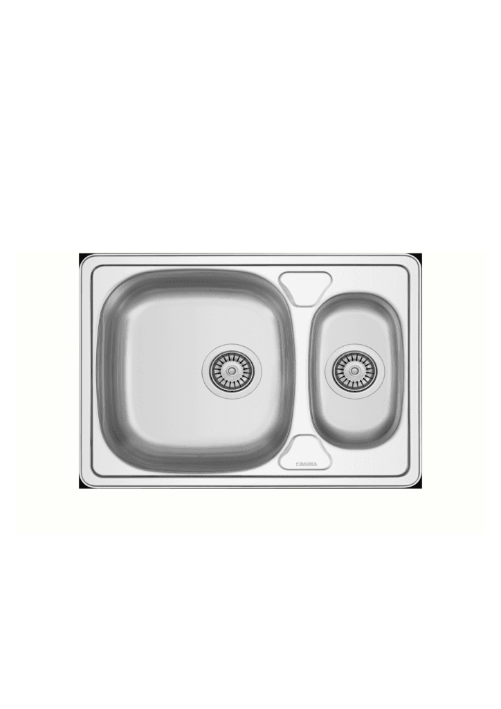 EVIER INOX DOUBLE BAC SANS EGOUTOIR ENCASTRE