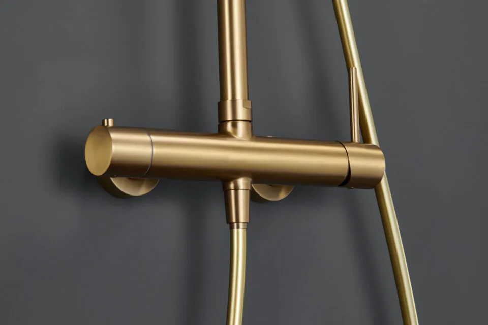 Kit Douche Rond Vado INDIVIDUAL Bronze - Sortie Intégrée, Moderne, Neuf