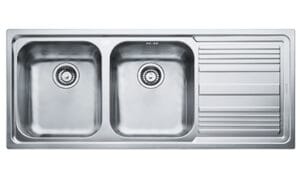 Evier Inox FRANKE Double Bac avec égouttoir LOGICA D