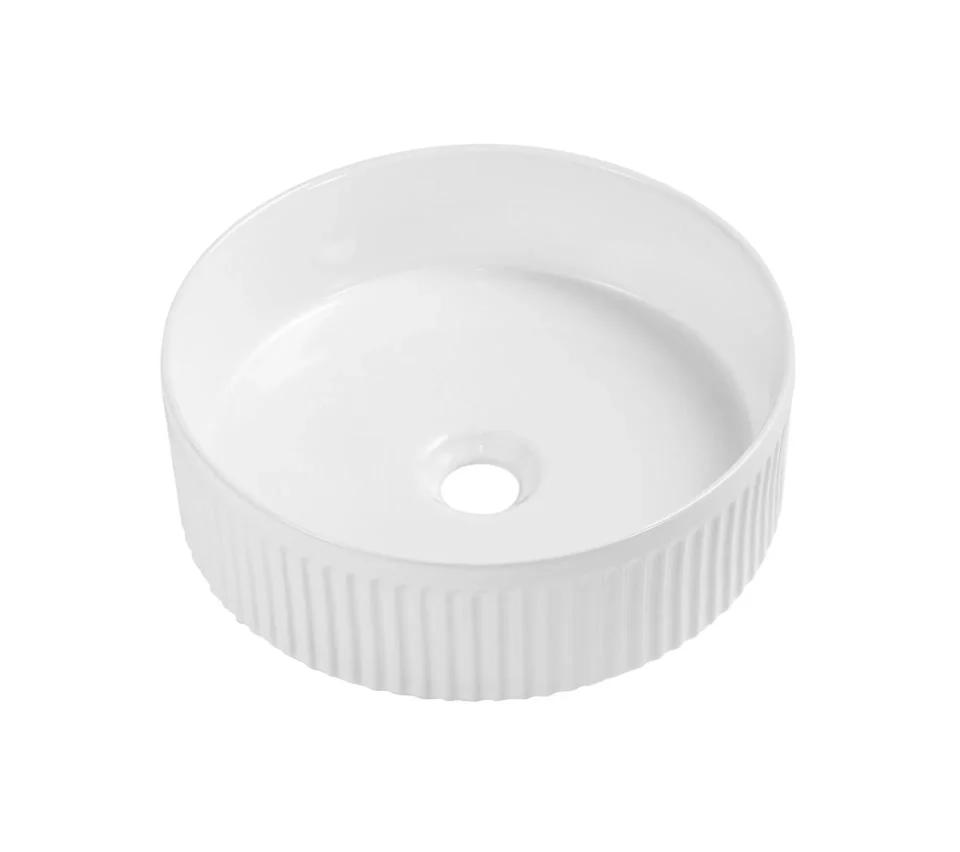 Vasque à poser Rond rayée – Blanc / Noir