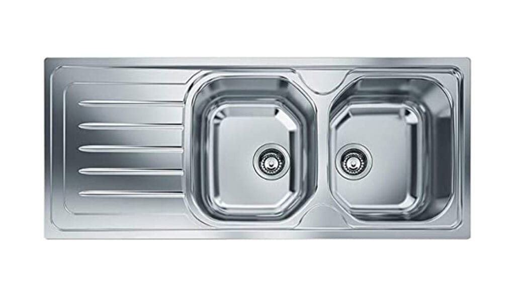 Evier Inox FRANKE Double Bac avec égouttoir OLN GAUCHE