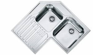 Evier Inox coin FRANKE Double Bac avec égouttoir droite