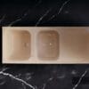 EVIER CUISINE ROCKY BEIGE 2 BACS ENCASTRABLE 118X50CM