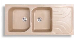 EVIER CUISINE TANGO BEIGE ENCASTRABLE 120X50CM