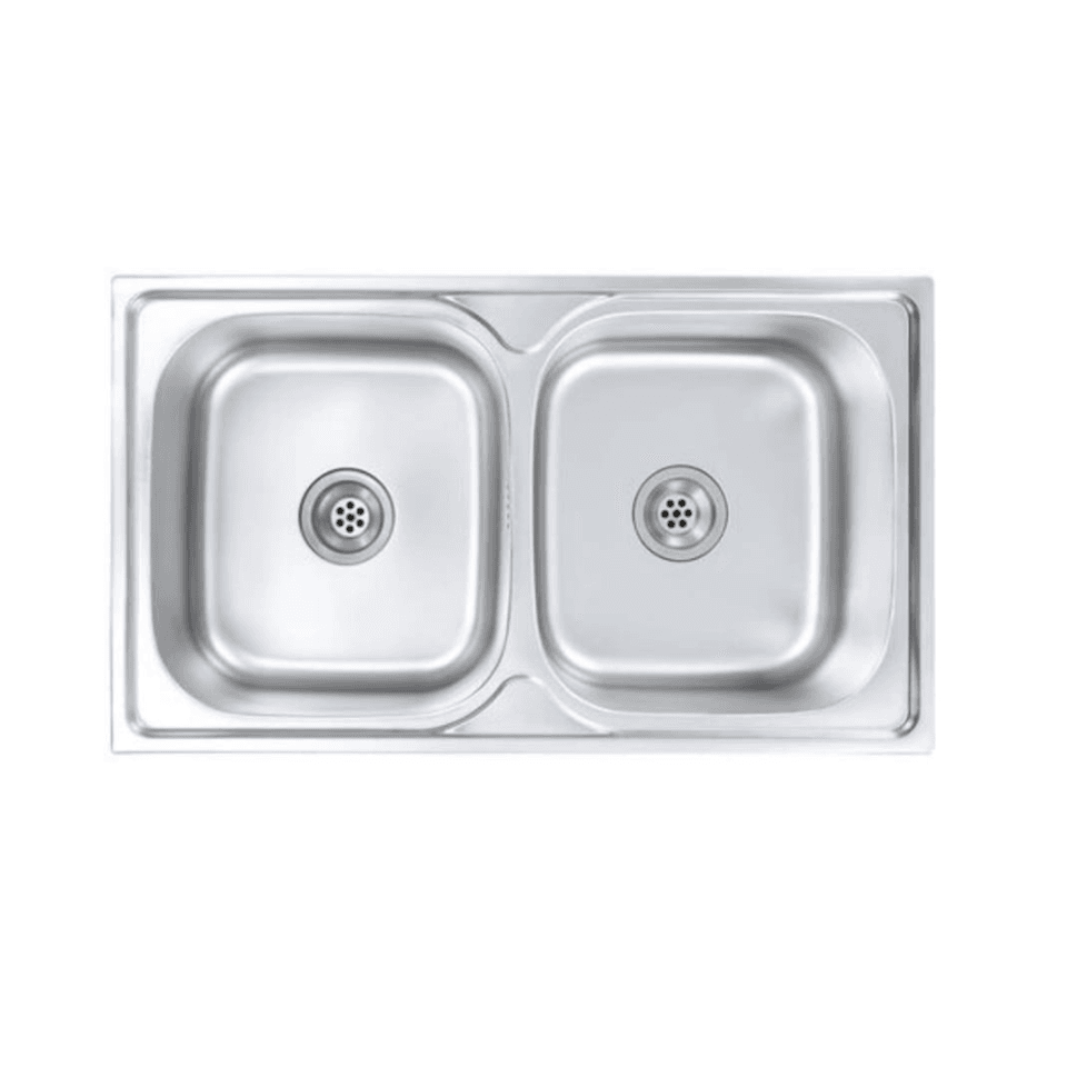 EVIER INOX DOUBLE BAC BALANCE SANS EGOUTOIR A POSER