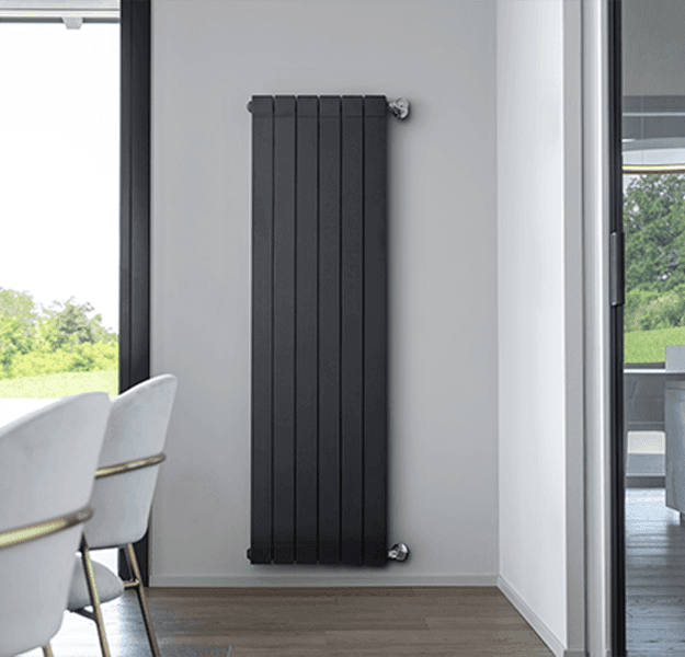 radiateur vertical noir mat