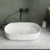 Vasque a posé Italien design élliptique