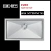 Evier Inox Rectangulaire 78x44cm Sous Plan