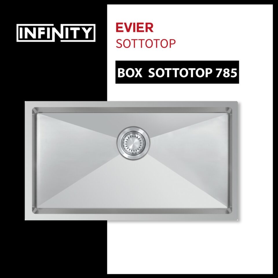 Evier Inox Rectangulaire 78x44cm Sous Plan