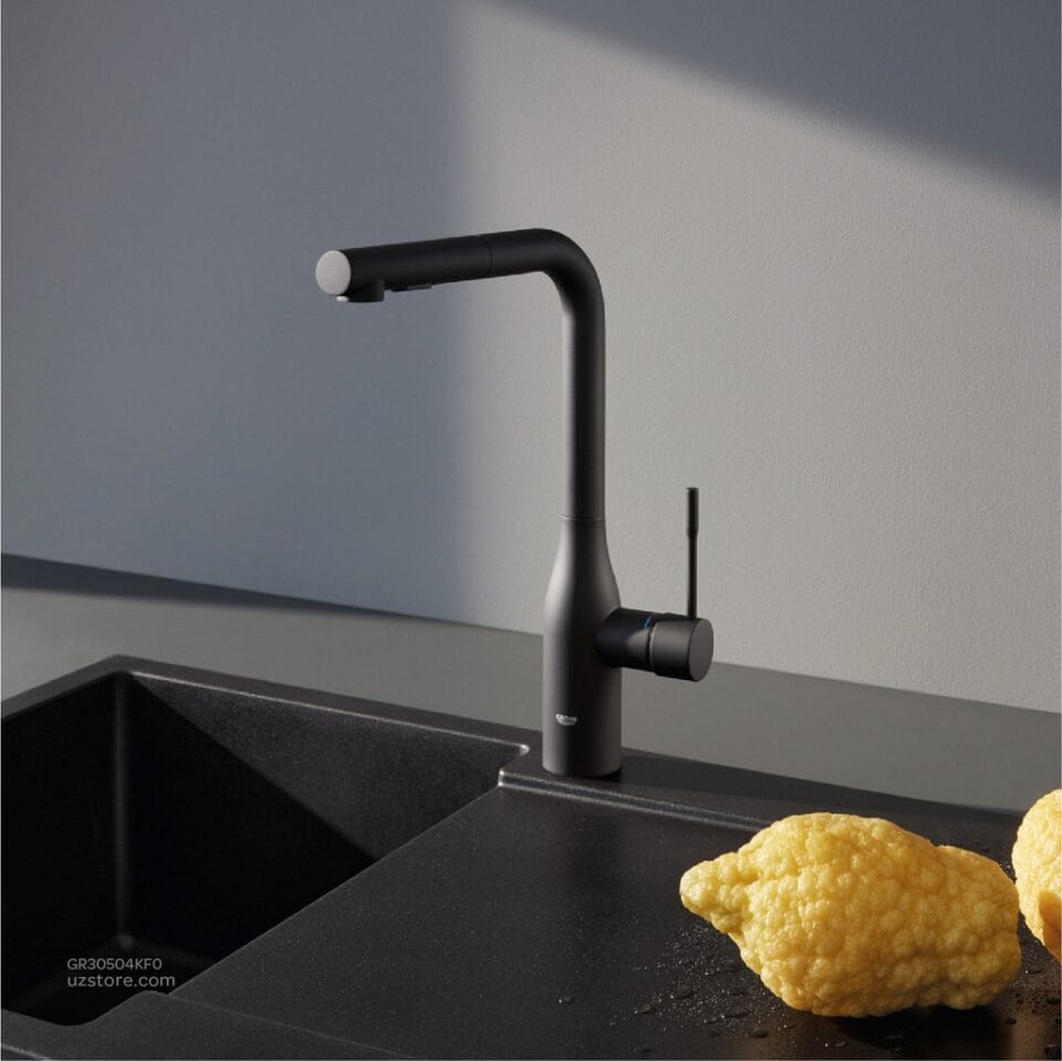 Mitigeur Evier Cuisine Noir Mat Grohe