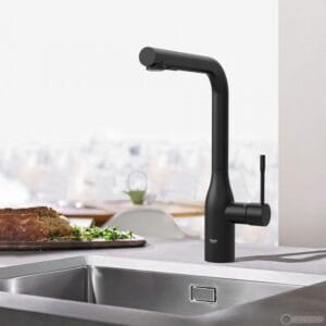 Mitigeur Evier Cuisine Noir Mat Grohe