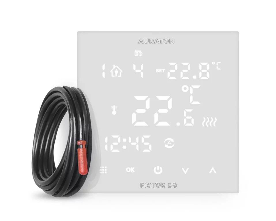 Thermostat D’ambiance Programmable Filaire Afficheur Digital Tactile Blanc