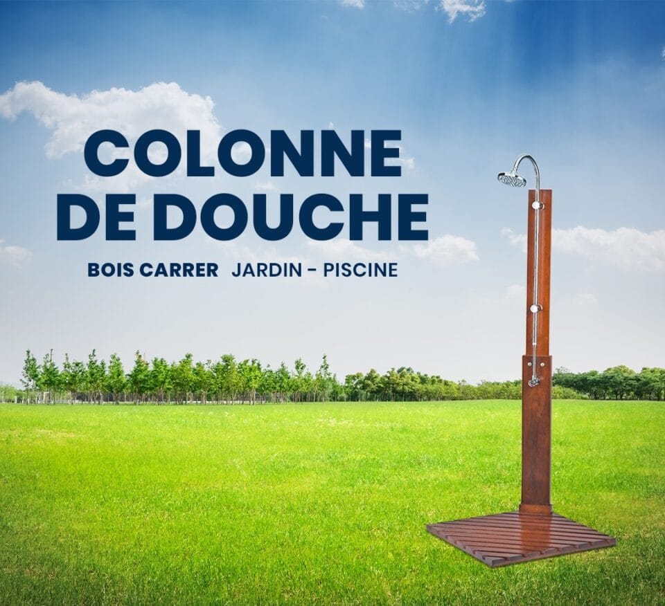 Colonne De Douche Bois Carré Pour Jardin Et Piscine