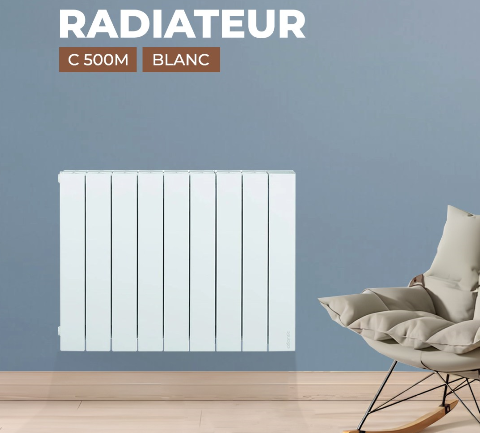 Radiateur Aluminium Blanc Plat C500M