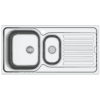 EVIER INOX UN BAC ET DEMI AVEC EGOUTTOIR 1000X500MM + SIPHON