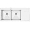 EVIER INOX 2 BACS AVEC EGOUTTOIR DESIGN 1160X510MM + SIPHON