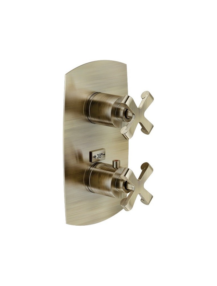 Mitigeur Douche Encastré 2 Voies Thermostatique Bronze