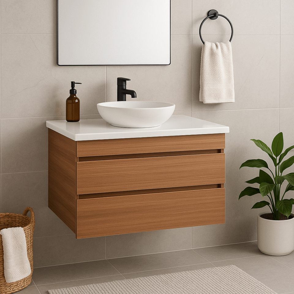 Meuble salle de bain STONE Deux tiroir 90 cm avec Bol