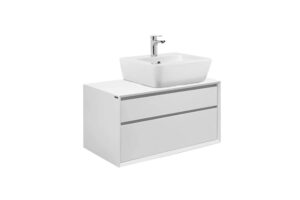 Meuble Salle de Bain VIEW Blanc Deux Tiroirs 90cm SANINDUSA