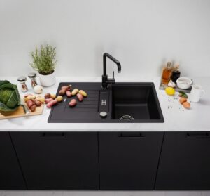 Evier Granite Encastrable1 Bac+Egoutoir 78X50