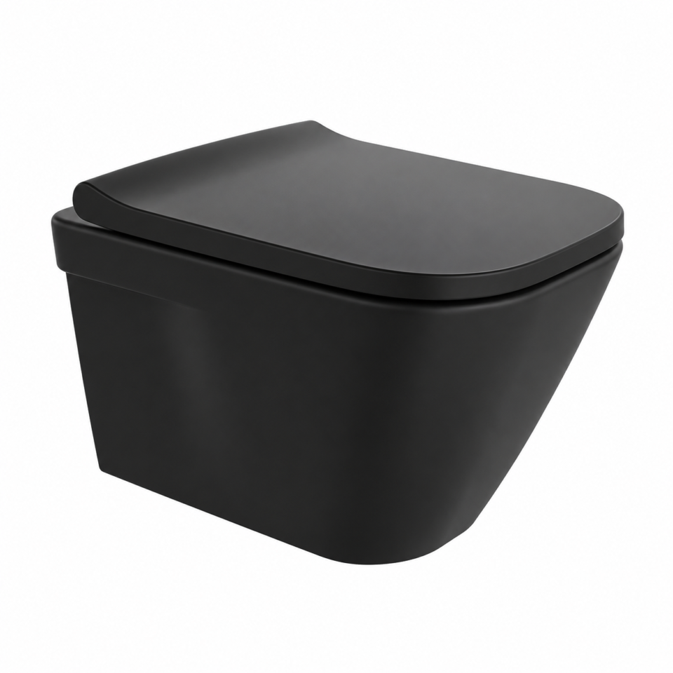 Pack Cuvette Suspendue Look Noir + Abattant Soft