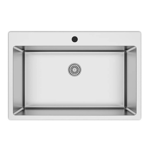 EVIER INOX GRAND CUVE ENCASTRABLE 760X505MM + SIPHON