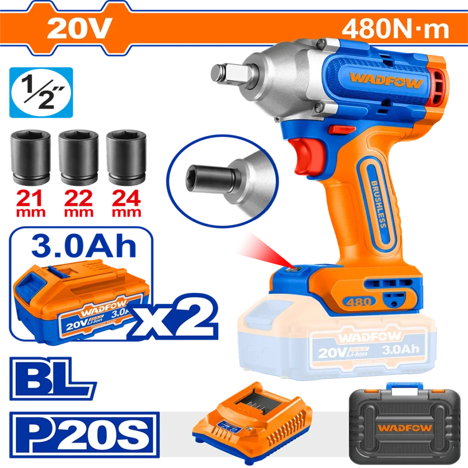 Boulonneuse 20V 480N.m+3AC