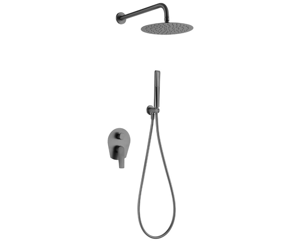 Kit Douche Encastré Delos Noir Métalisé