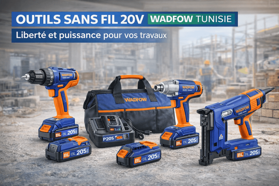 Visseuse et boulonneuse WADFOW 20V batterie disponibles en Tunisie