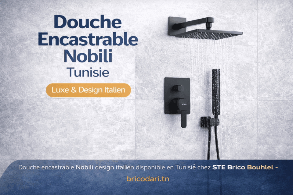 Douche encastrable Nobili noir mat design italien salle de bain moderne Tunisie