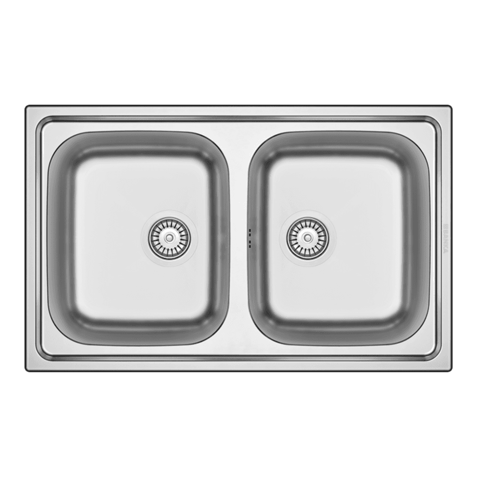 EVIER INOX DOUBLE BAC ENCASTRE