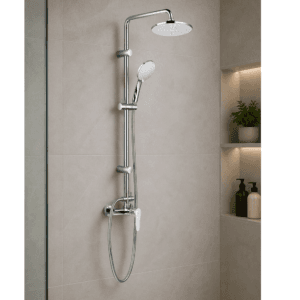 Colonne de Douche Ronde Complète avec Mitigeur Chrome 11