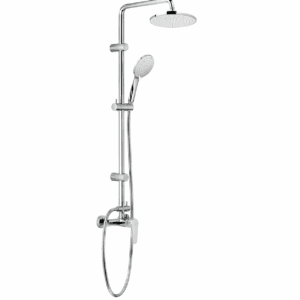 Colonne de Douche Ronde Complète avec Mitigeur Chrome