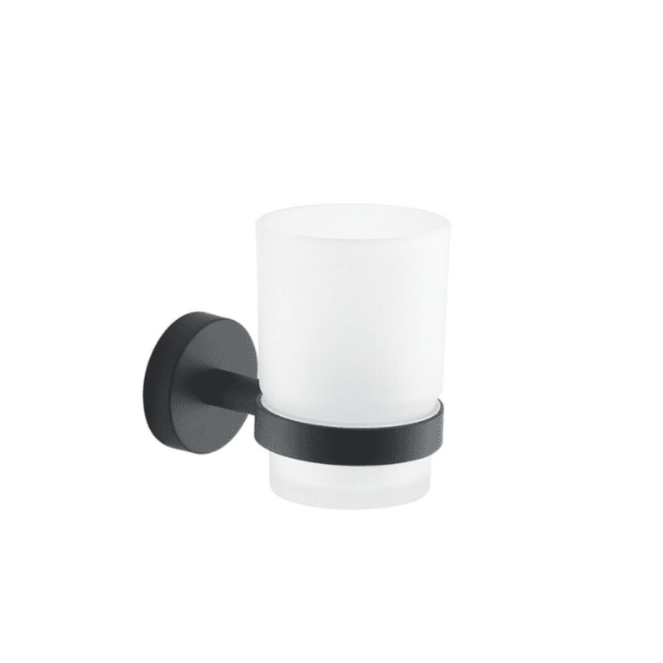 Porte Verre Rond Noir Mat