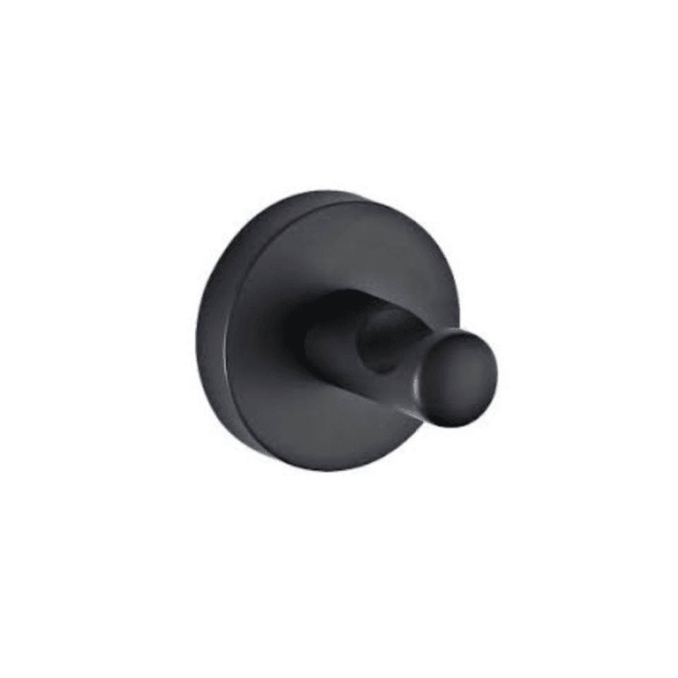 Porte Peignoire Rond Noir Mat