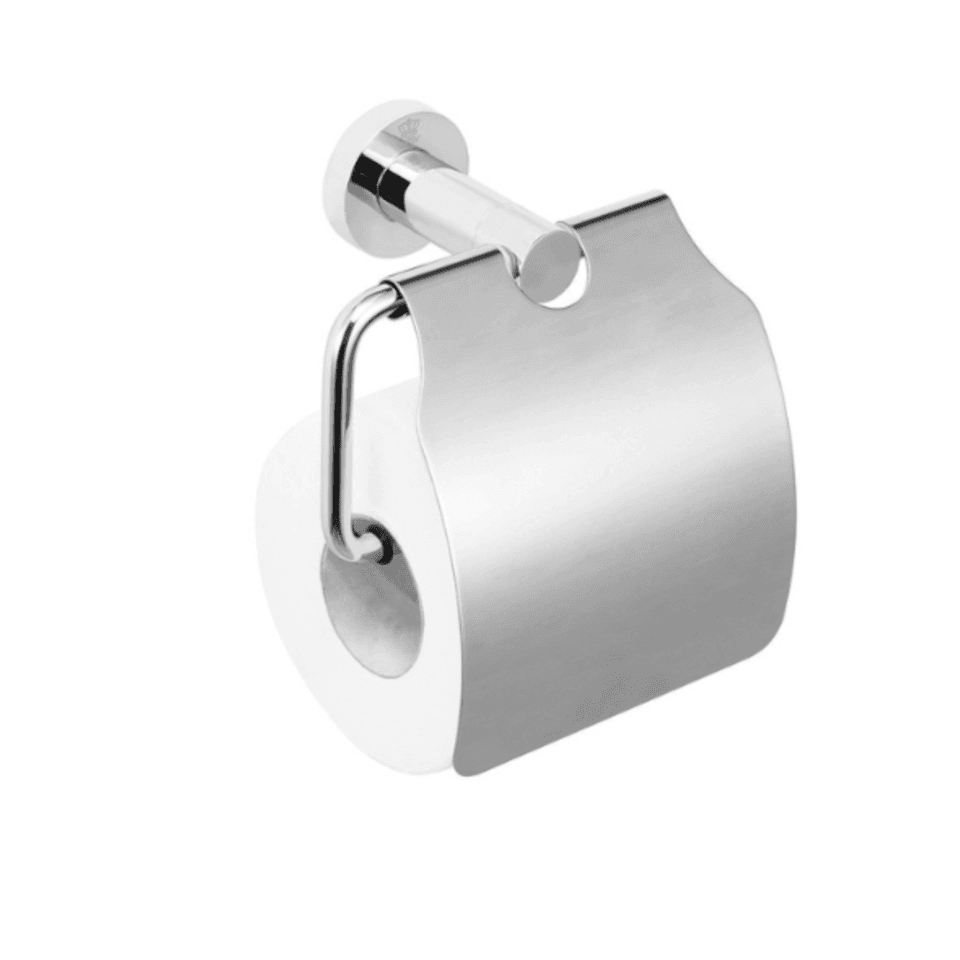 Porte Papier Avec Couvercle Rond Chromé