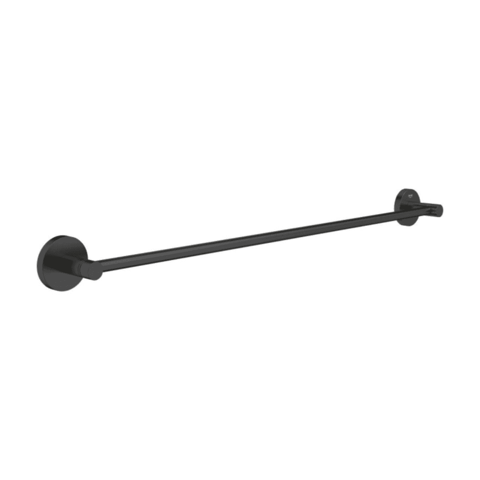 Porte Serviette 60cm Rond Noir Mat