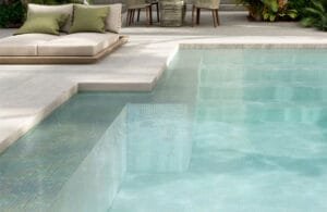 Mosaïque Piscine Blanc Nacré