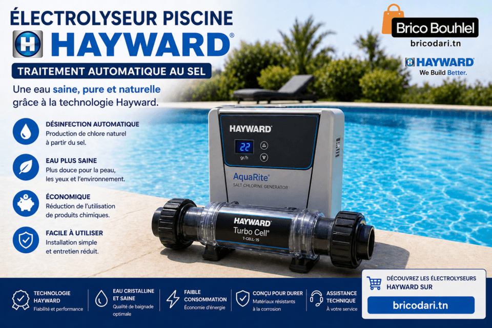 electrolyseur piscine Hayward Tunisie traitement eau au sel automatique