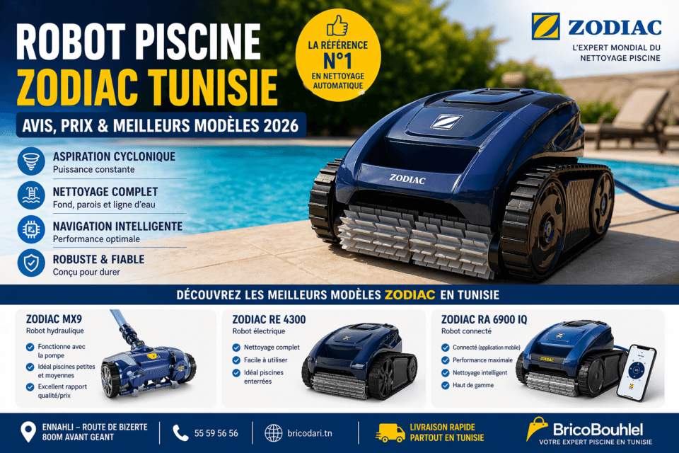 robot piscine Zodiac Tunisie nettoyage automatique
