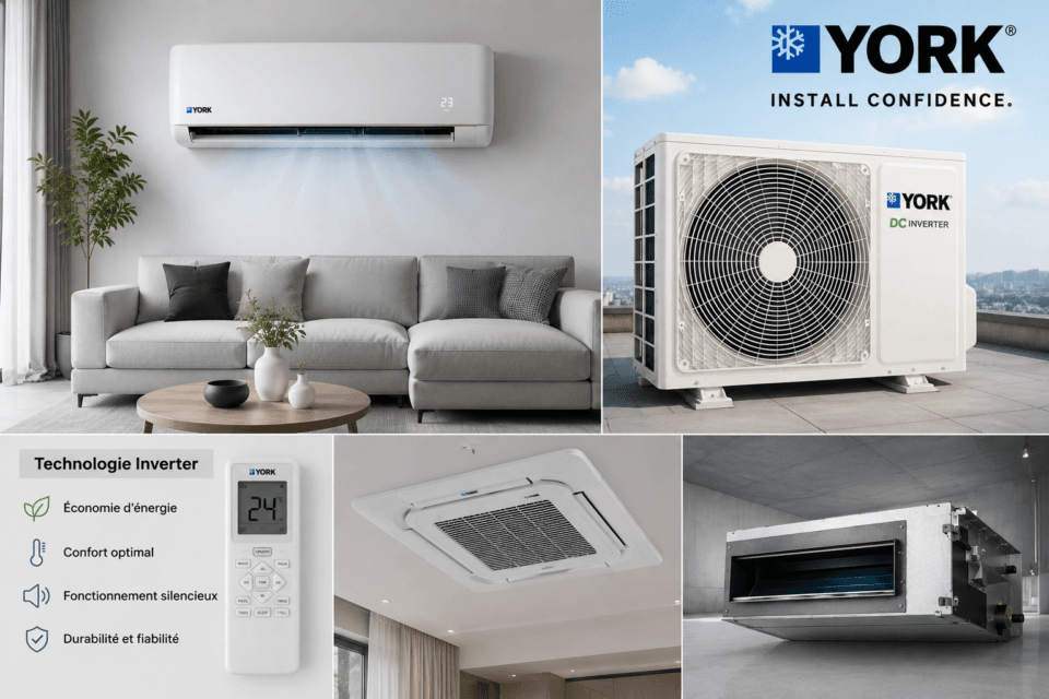 Climatiseur YORK Inverter mural et système multisplit gainable haute performance en Tunisie