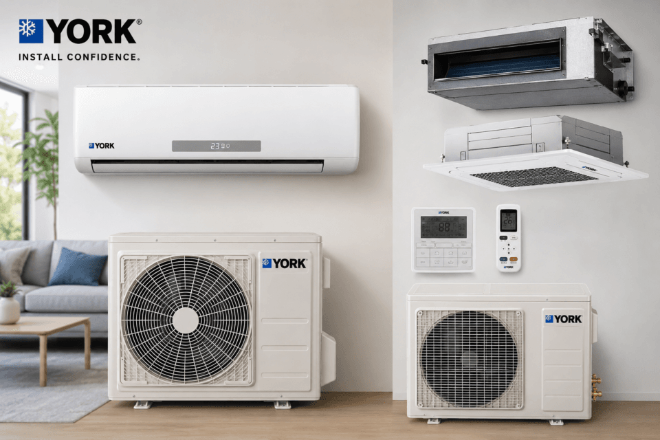 Climatiseur YORK Inverter mural et système multisplit gainable YORK en Tunisie