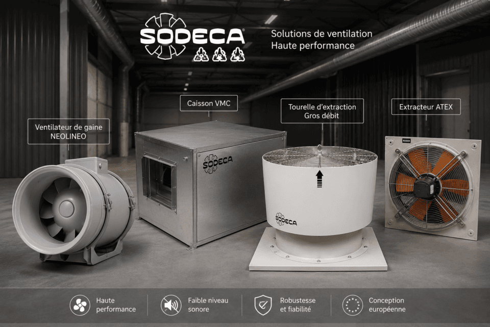 Ventilation industrielle Sodeca Tunisie – Tourelle extraction et ventilateur industriel espagnol