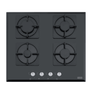 Plaque de cuisson FRANKE FHNS 604 G BK C verre noir 60 cm avec 4 brûleurs gaz et grilles fonte