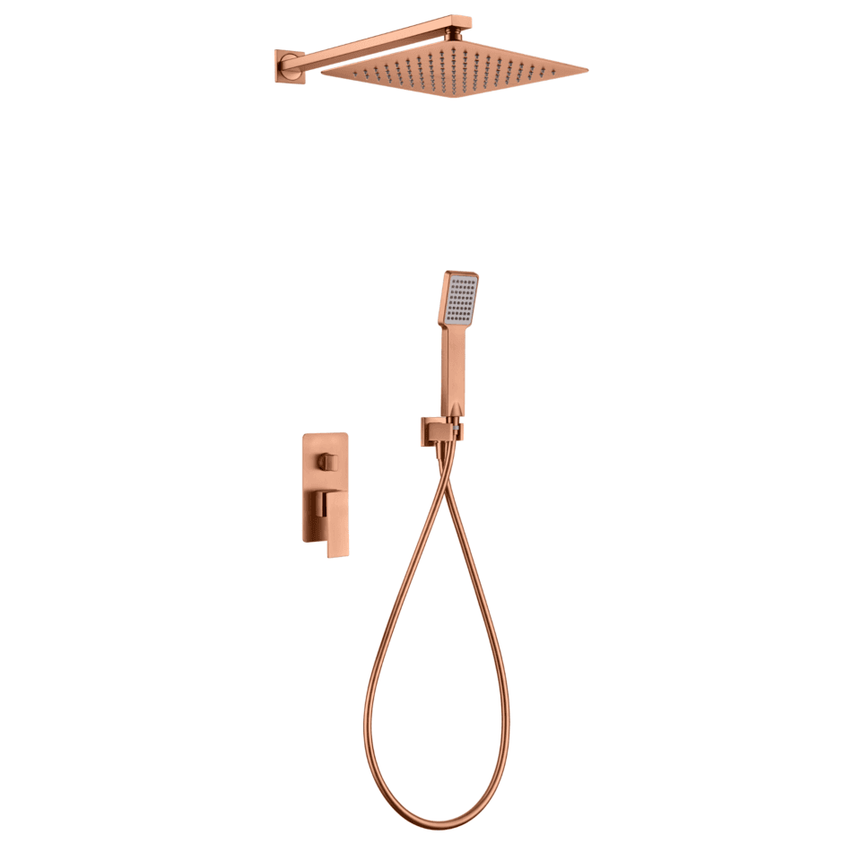 Kit Douche Encastré PIZA OR ROSE Brossé